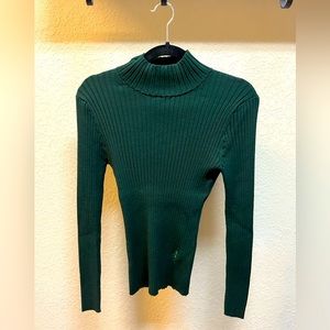 Tory Sport Mockneck Ribbed Sweater, Size M